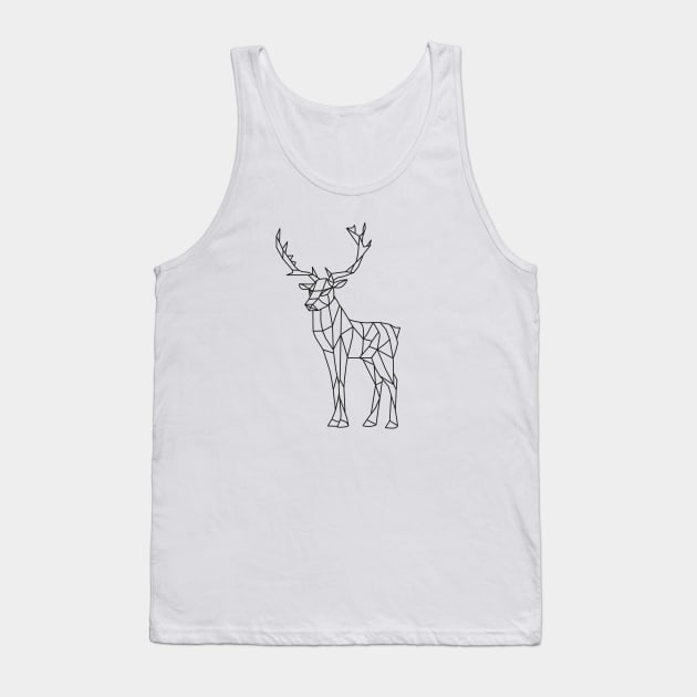 Origami Stag Tank Top by shaldesign